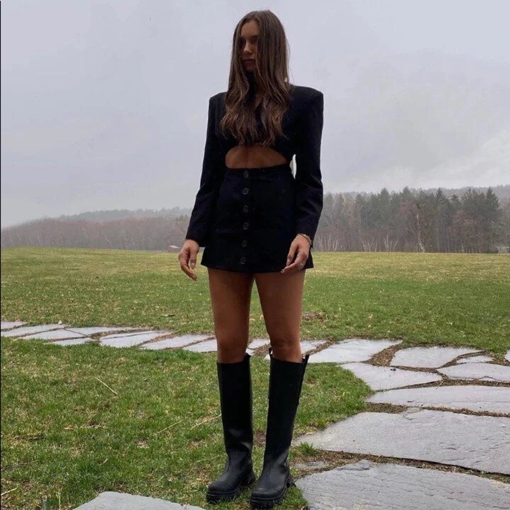 We wore what black blazer dress